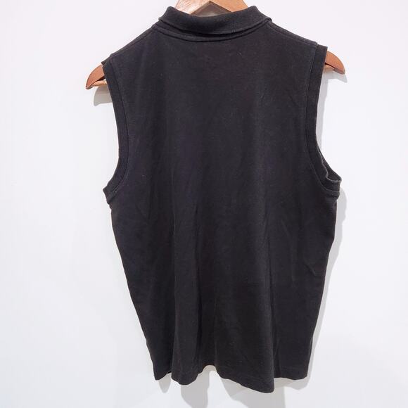Vintage Lauren Ralph Lauren Womens Black Polo Sleeveless Blouse Size XL Preppy - Picture 5 of 9